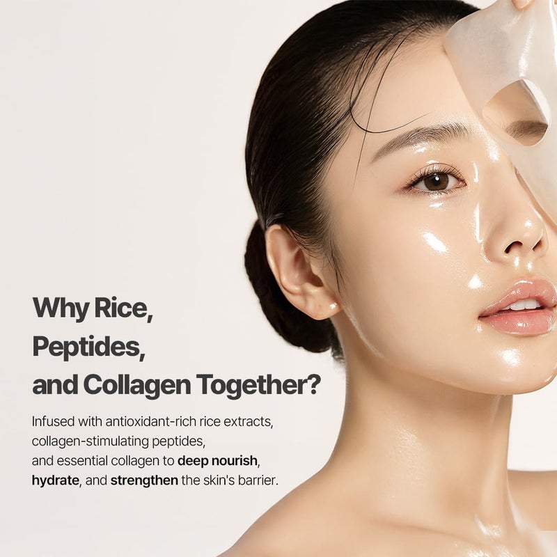 NACIFIC Rice Pepta Collagen Gel Face Mask (Rice Peptide) 4EA Set, Hydrogel Care for All Skin Types, Hydrating, Firming, Elasticity, Glass Glow Skin, Korean Beauty - Image 3