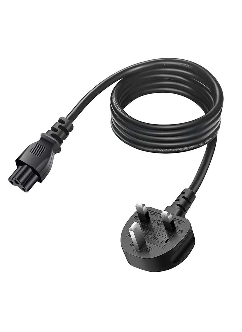 JSBazar Laptop Power Cable  UK Plug to C5 3 pin Laptop Power lead  - Image 2