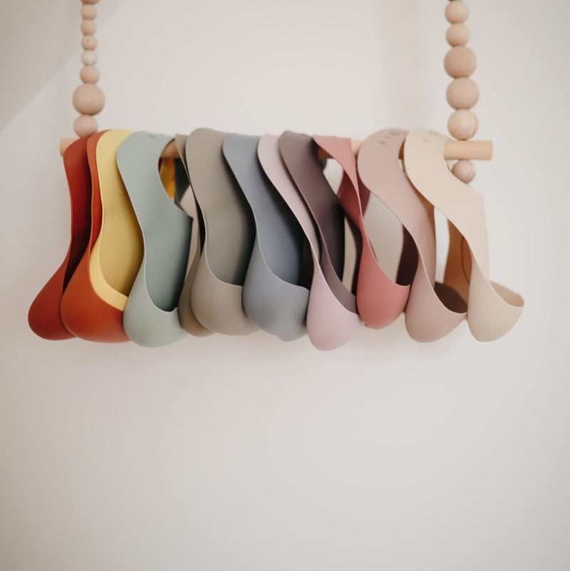 mushie Silicone Baby Bib | Adjustable Fit Waterproof Bibs (Dove Gray) - Image 2