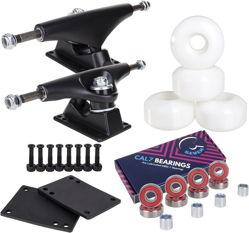 Cal 7 Skateboard Complete Combo with 139 mm Trucks, 52 mm Wheels, Bearings, Durable Skateboard Hardware Kit, Starter Set for Standard Skateboards - Image 2