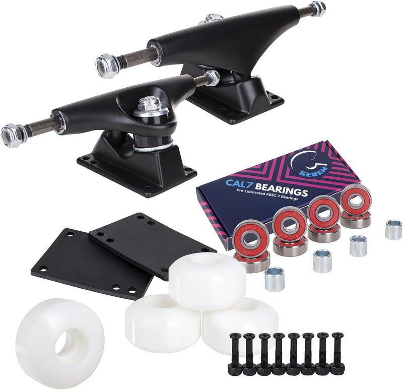 Cal 7 Skateboard Complete Combo with 139 mm Trucks, 52 mm Wheels, Bearings, Durable Skateboard Hardware Kit, Starter Set for Standard Skateboards - Image 1