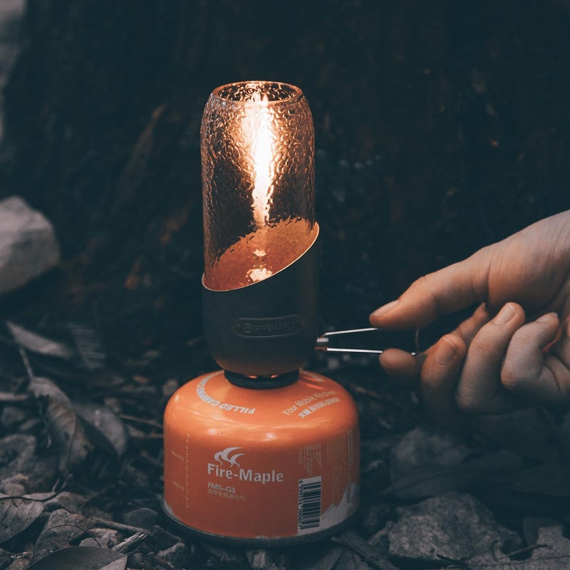 Fire-Maple Orange Camping Lantern Glass, Steel & Aluminum | Propane or Isobutane Fuel Canister Beautiful Lights | NO Mantles Needed | Propane Lanterns for Camping, Emergency Essential - Image 2