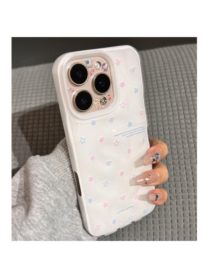 NIBEMINENT Star Bow Protective TPU Case Cover For IPhone 15 Pro, White - Image 2