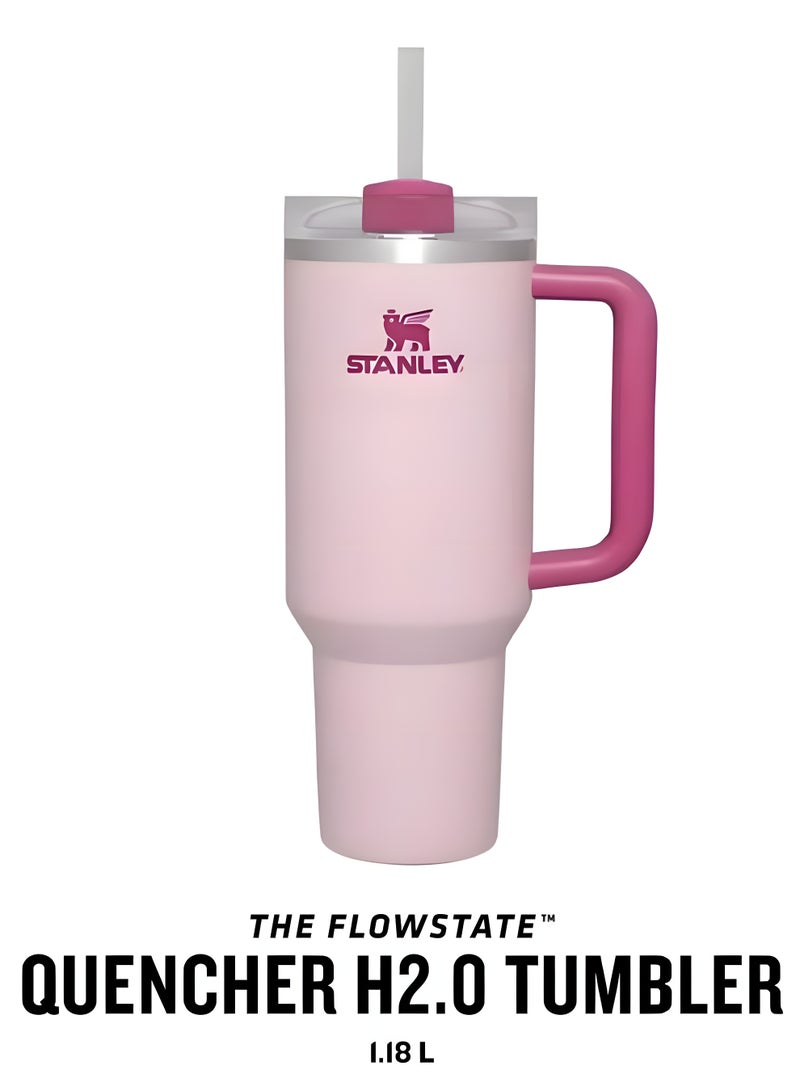 Stanley STANLEY Quencher H2.0 Flowstate Tumbler 1.2L | Metal Water Bottle with Straw, Handle & Lid | Keeps Cold for 11 Hours | Keeps Iced for 48 Hours | Dishwasher Safe | Travel Mug for Cold Drinks | 1-Pack (Flamingo Pink)  - Image 3