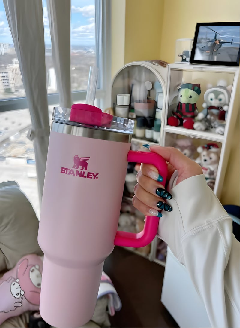 Stanley STANLEY Quencher H2.0 Flowstate Tumbler 1.2L | Metal Water Bottle with Straw, Handle & Lid | Keeps Cold for 11 Hours | Keeps Iced for 48 Hours | Dishwasher Safe | Travel Mug for Cold Drinks | 1-Pack (Flamingo Pink)  - Image 5