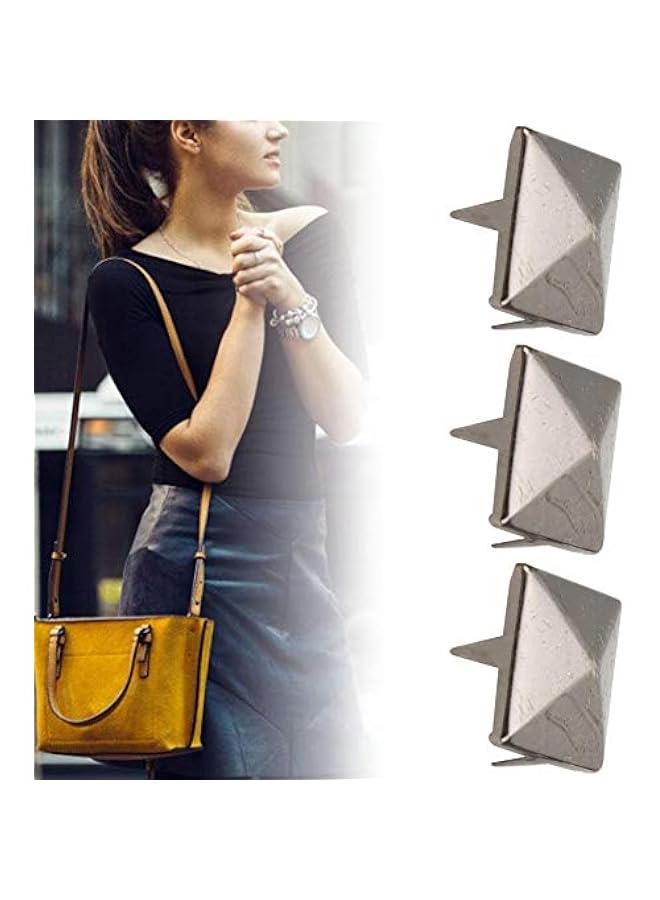 100pcs Pyramid Punk Rivets 4 Claw Metal Studs Metal Pyramid Studs Handicraft DIY Punk Spikes Spots Studs Accessories for Bracelets Clothing Shoes Handbag(10MM-Gray)  - Image 1