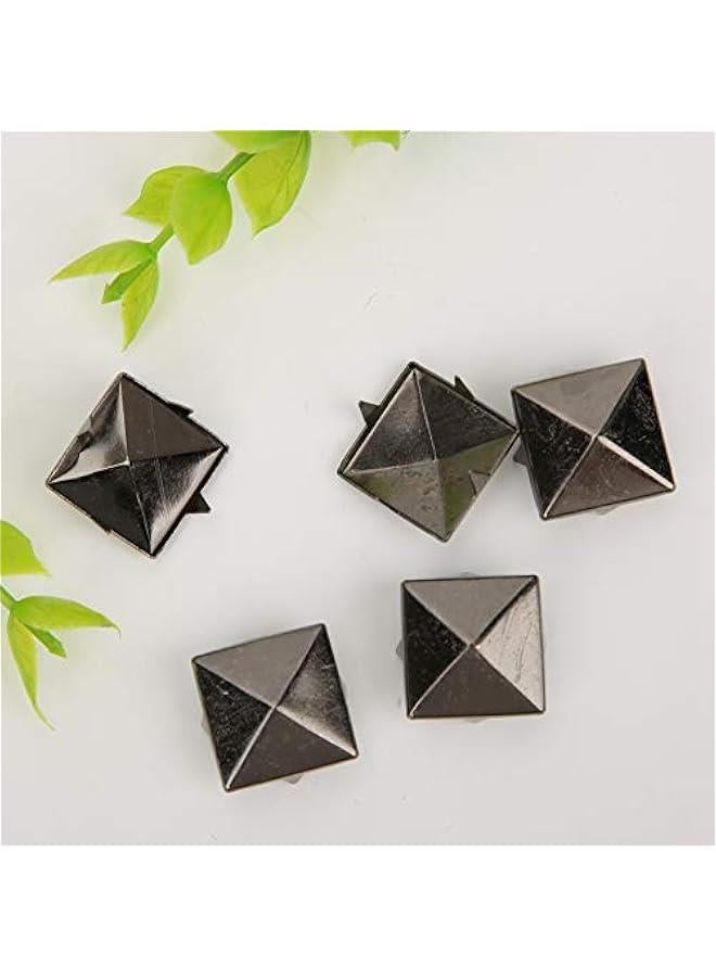 100pcs Pyramid Punk Rivets 4 Claw Metal Studs Metal Pyramid Studs Handicraft DIY Punk Spikes Spots Studs Accessories for Bracelets Clothing Shoes Handbag(10MM-Gray)  - Image 3