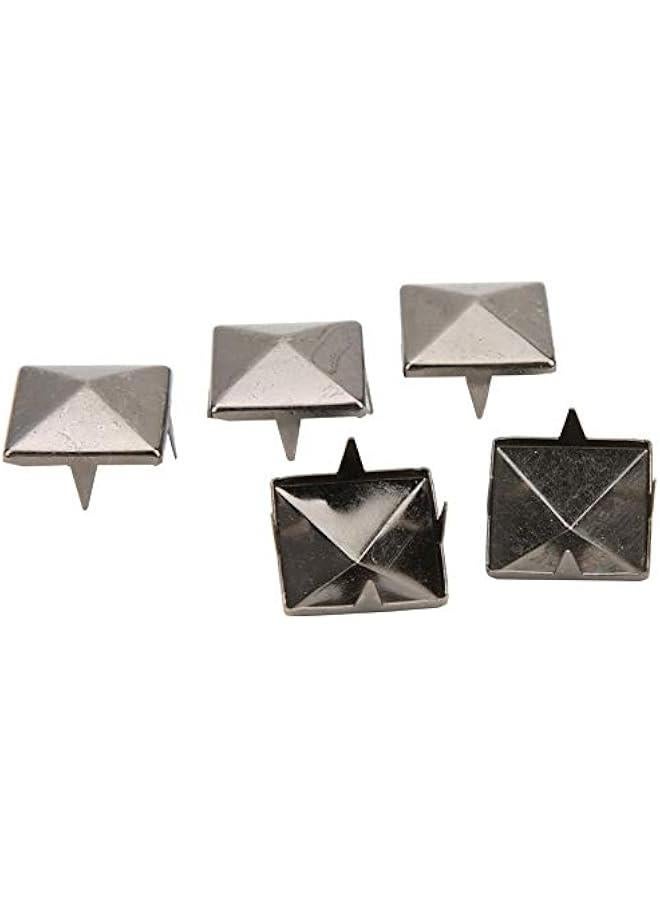 100pcs Pyramid Punk Rivets 4 Claw Metal Studs Metal Pyramid Studs Handicraft DIY Punk Spikes Spots Studs Accessories for Bracelets Clothing Shoes Handbag(10MM-Gray)  - Image 4