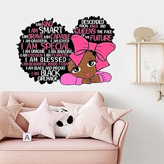 Yovkky Yovkky Black Girl Magic I Am Special Inspirational Quote Wall Decal Pink Motivational Saying African American Sticker  - Image 1