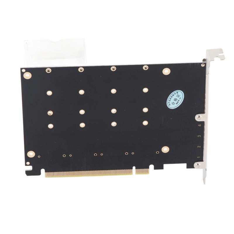 محول M.2 NVMe SSD PCIe X16 بأربعة منافذ: إشارة كاملة السرعة 4x32 جيجابت في الثانية - بطاقة RAID ناعمة بمؤشر LED للألوحة الأم PCIe 3.0/4.0 لتخزين البيانات - Image 1