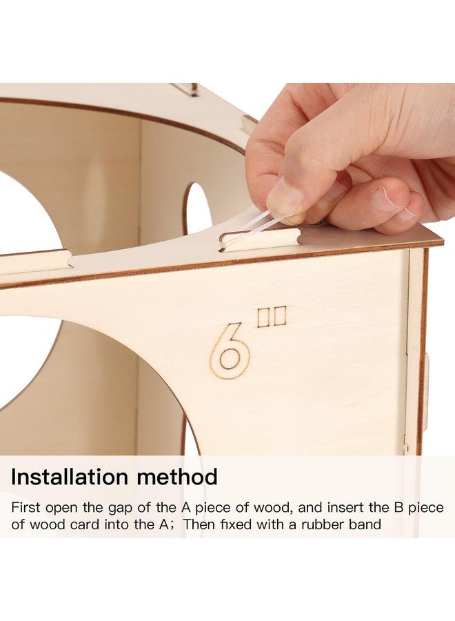 بليلي أداة قياس حجم البالونات الخشبية القابلة للطي ذات 14 فتحة، أداة قياس حجم البالونات مقاس 1-10 بوصة، مقاس البالونات مع نقاط غراء البالونات وحلقات مطاطية للحفلات وأعمدة البالونات وتزيين البالونات والاحتفالات - Image 3