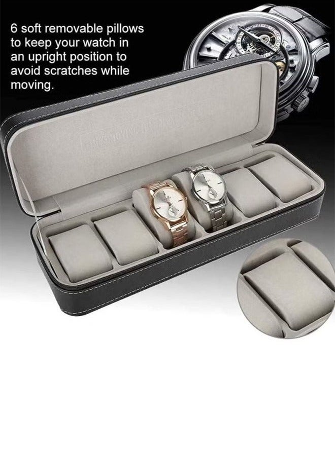 BLOOMING TIME 6 Grid Watch Storage Box, Zipper Type, Waterproof - Image 3