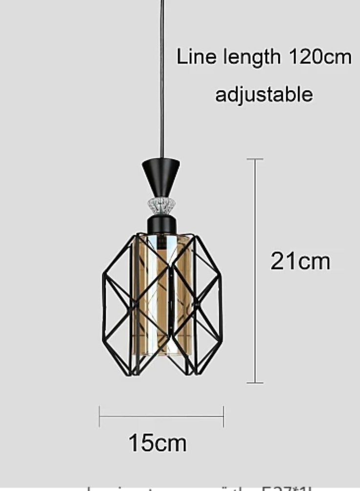 علاقي مودرن مفرد اسود E27*1L  - Image 3