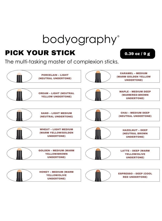 Bodyography Pro Perfect Foundation Stick - Demi-Matte Finish with A Natural Look - Enhancer for Concealing, Highlighting, and Contouring - Vitamin C & E (Cream) - Image 2