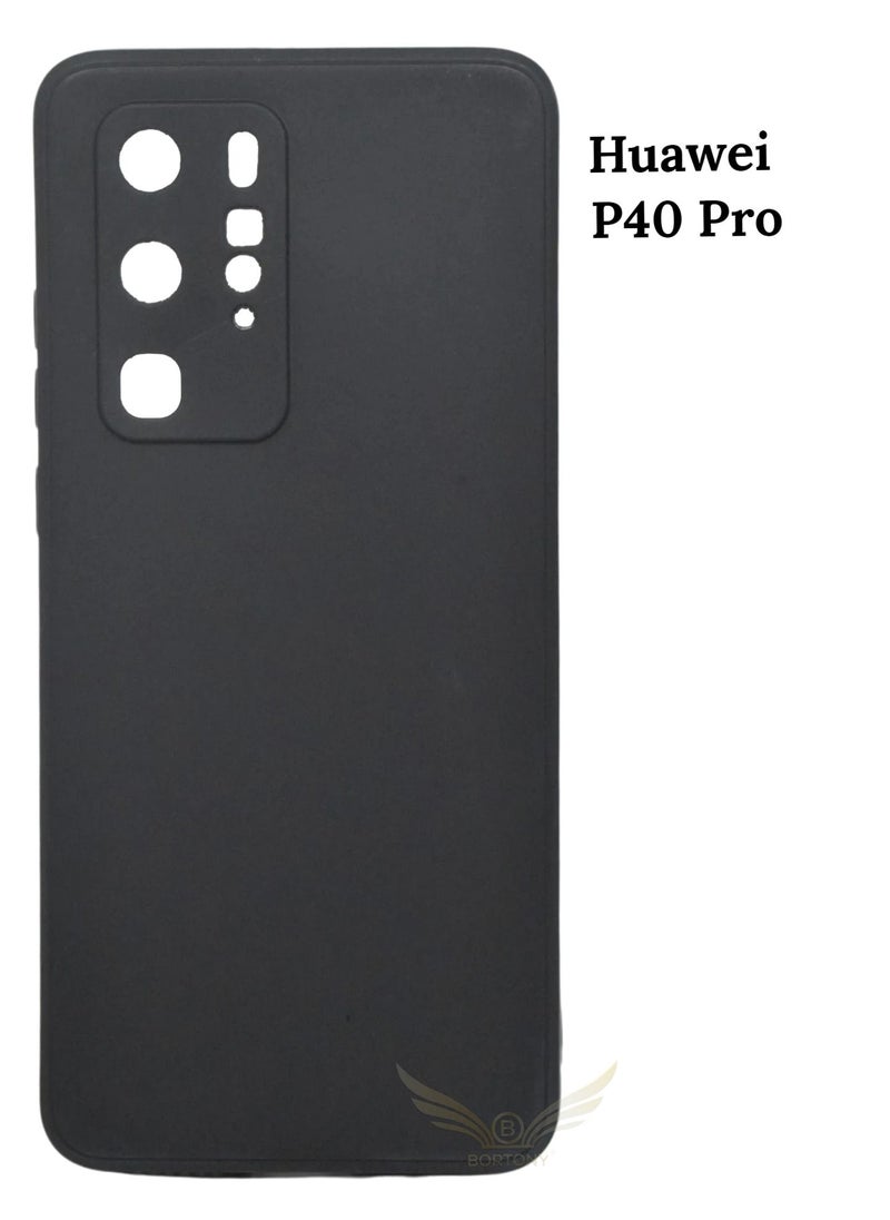 BORTONY - Huawei P40 Pro Cover Liquid Silicone Camera Protective Case with Inside Microfiber Lining - Image 1