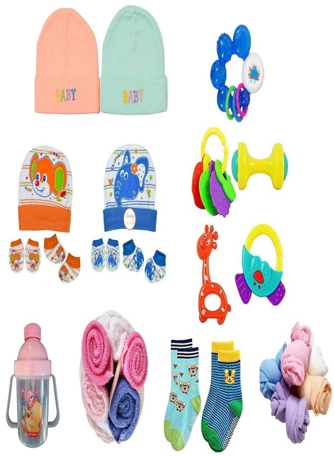 Unique Ideas New Born Baby Gift Set for 0-6 Month Baby (Clothes, Feeding, Bag and Toys) (23 Piece Set (Standard)) - Image 1