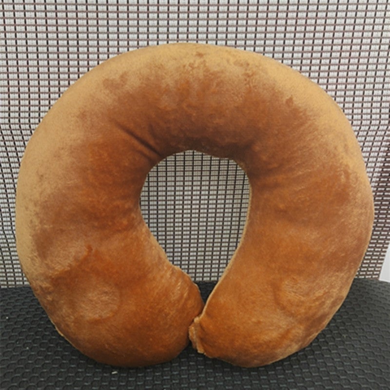 إسكدنيا U-shaped Pillow Cervical Neck Protection Pillow Neck Pillow Travel Sleeping Car Portable Massage Nap PP Cotton U-shaped Pillow Ginger yellow