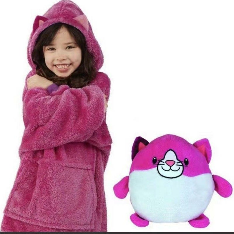 2019 New lazy pajamas winter new childrens home wear childrens storage warm clothes pet shape Red - Image 5