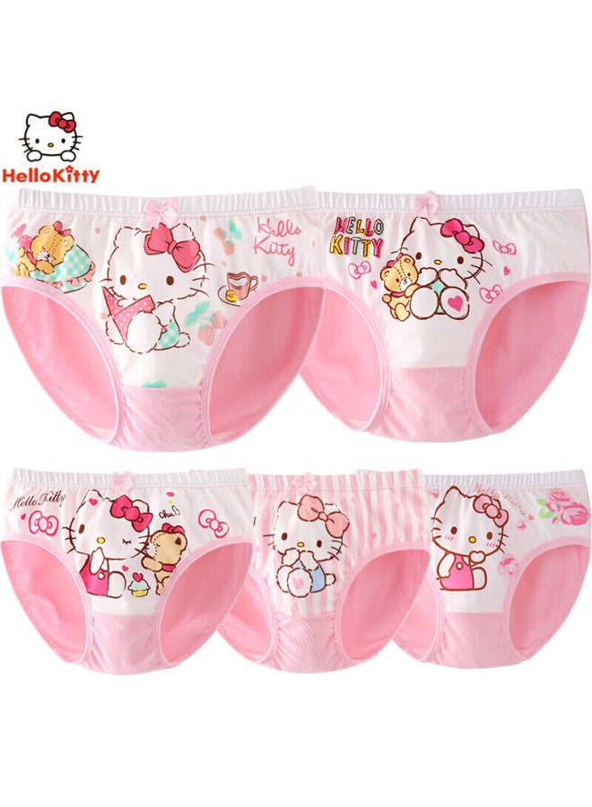 Hello Kitty o Kitty Girls' Underwear, Children's Panties, Little Girls' Shorts, 5-pack Triangle Briefs, Ktn255 Floral Pattern, Size 150-xxl - Image 1