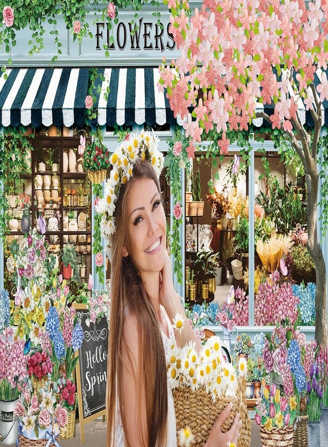 RUYI Flowers Shop Backdrop for Photography 7x5FT Spring Florals Butterfly Tea Party Background Hello Spring Banner Decorations Supplies Photo Props - Image 4