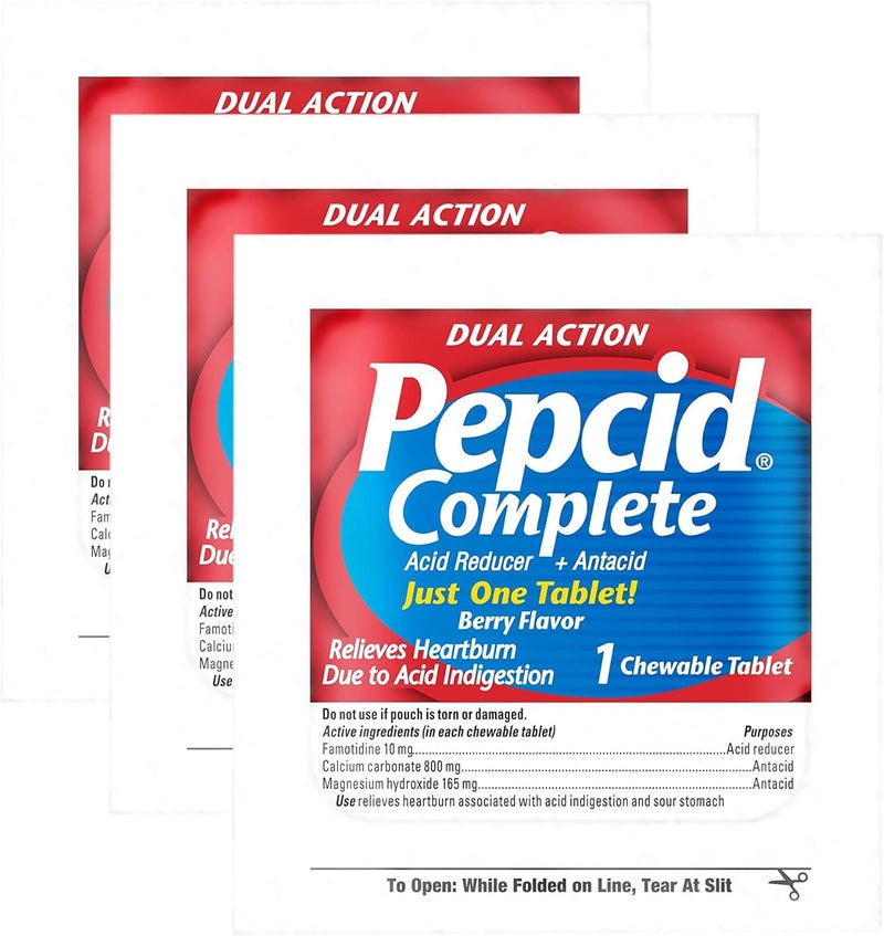 Pepcid عبوة كاملة من أقراص CHEW TAB 4 BER مكونة من 3 قطع - Image 1