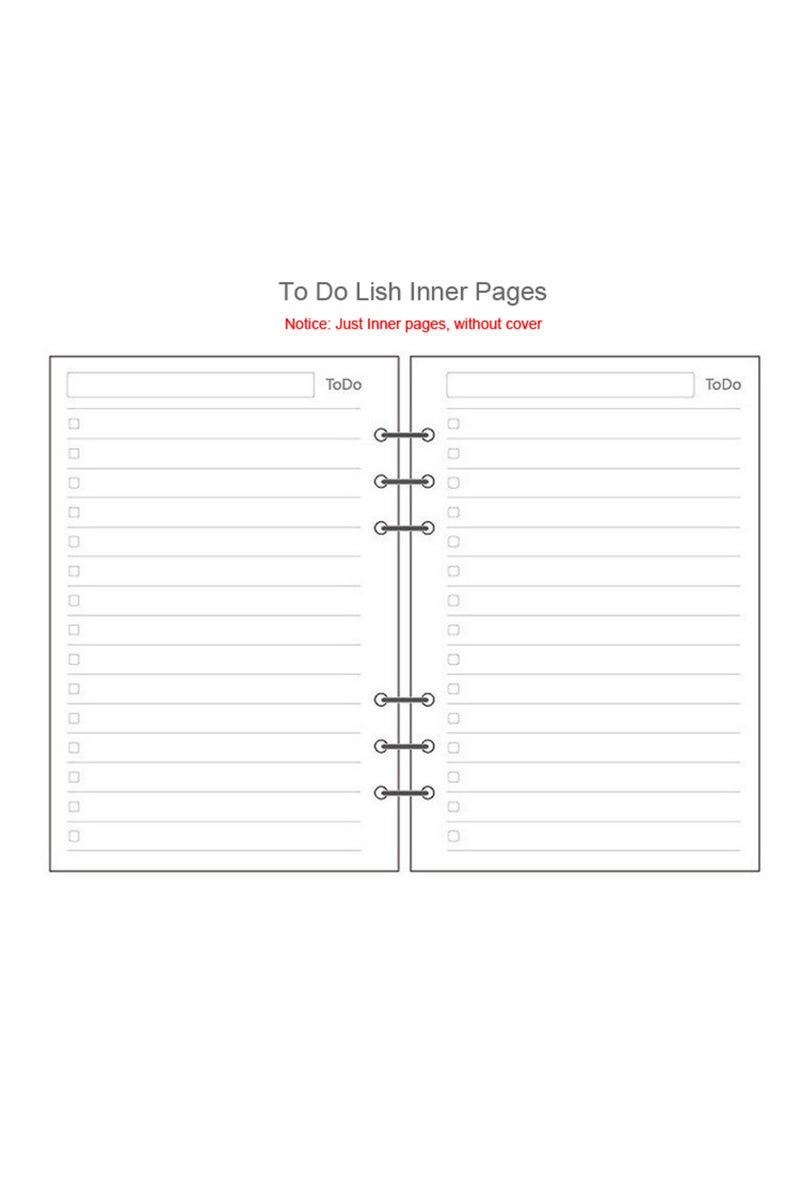 إيروريكس قائمة مهام A7 A5 A6A7 45 ورقة دفتر ملاحظات ذو أوراق منفصلة، غلاف حلزوني، صفحة داخلية أسبوعية شهرية T
