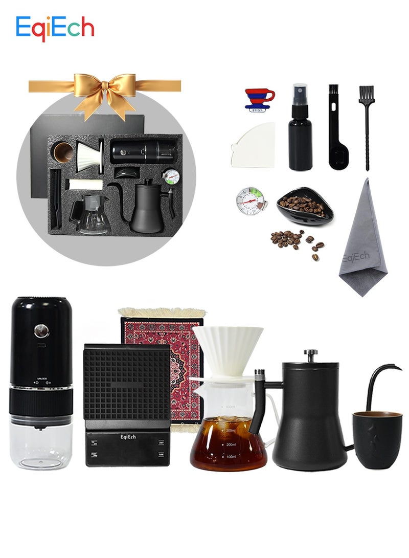 EqiEch V60 Set 15 Piece Electric Coffee Grinder Drip Coffee Maker Set With Gift Box - Image 1