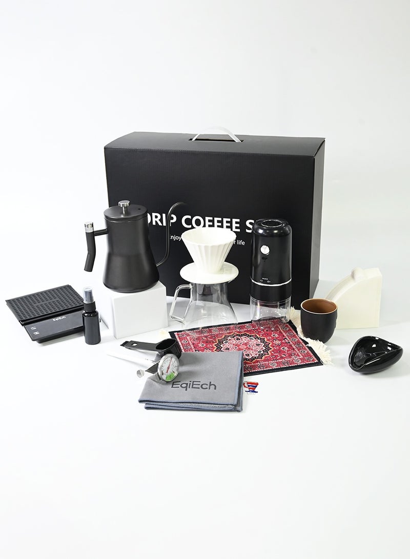 EqiEch V60 Set 15 Piece Electric Coffee Grinder Drip Coffee Maker Set With Gift Box - Image 2