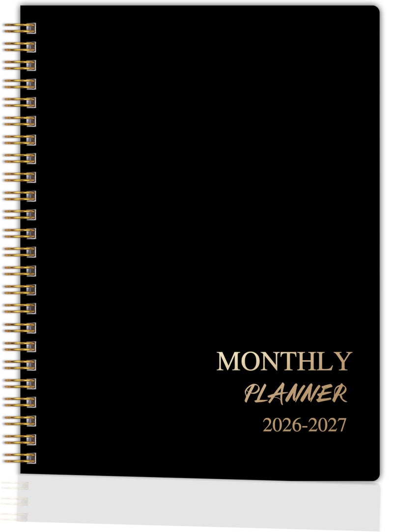 Kamoy 2026-2027 Monthly Planner - Jan.2026 - Dec. 2027, 2 Year Calendar 2026-2027 Monthly Planner, 7.5" x 10", 24 Months Calendar Planner with Note Pages, Twin-wire Binding, for Office, School Home Planning - Black - Image 1