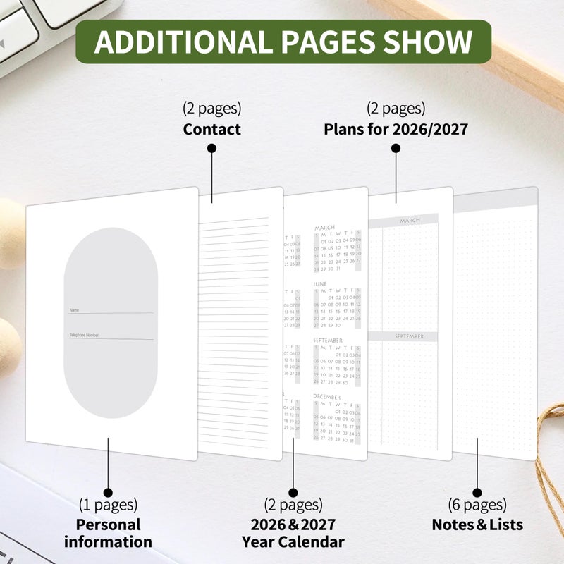 Kamoy 2026-2027 Monthly Planner - Jan.2026 - Dec. 2027, 2 Year Calendar 2026-2027 Monthly Planner, 7.5" x 10", 24 Months Calendar Planner with Note Pages, Twin-wire Binding, for Office, School Home Planning - Black - Image 5
