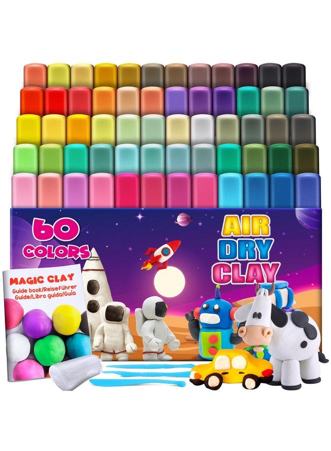 ESSENSON Magic Clay Air Dry Clay 60 Colors Modeling Clay For Kids With Tools Soft & Ultra Light Toys Gifts For Age 3 4 5 6 7 8+ Years Old Boys Girls Kids - Image 1