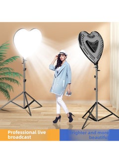 General 10/13/18 Inch Love Full Screen Supplementary Light Three-color Multi-file Adjustment Photography Video Live Light Self-timer Light-Specifications:2.1M Tripod  - Image 2