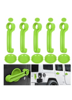 Excefore أغطية مقبض الباب لسيارة جيب رانجلر JK JKU Sports Sahara Freedom Rubicon Unlimited موديلات 2007-2018، 15 قطعة من أغطية مقبض الباب الخلفي، واقي التجويف، ملحقات خارجية، أخضر  - Image 1