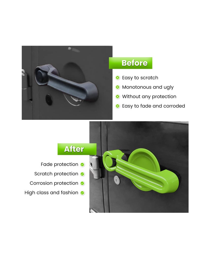 Excefore Door Handle Cover Inserts  for 2007-2018 Jeep Wrangler JK JKU Sports Sahara Freedom Rubicon Unlimited, 15 PCS Tailgate Handle Cover, Recess Guard, Exterior Accessories, Green - Image 4