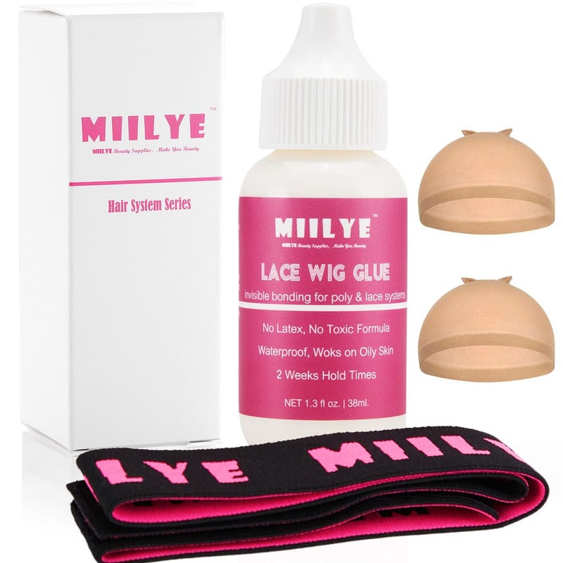 MIILYE Lace Wig Glue - Strong Hold, Waterproof & Sweat Proof, Bonding Adhesive for Lace Wigs, White - Image 1