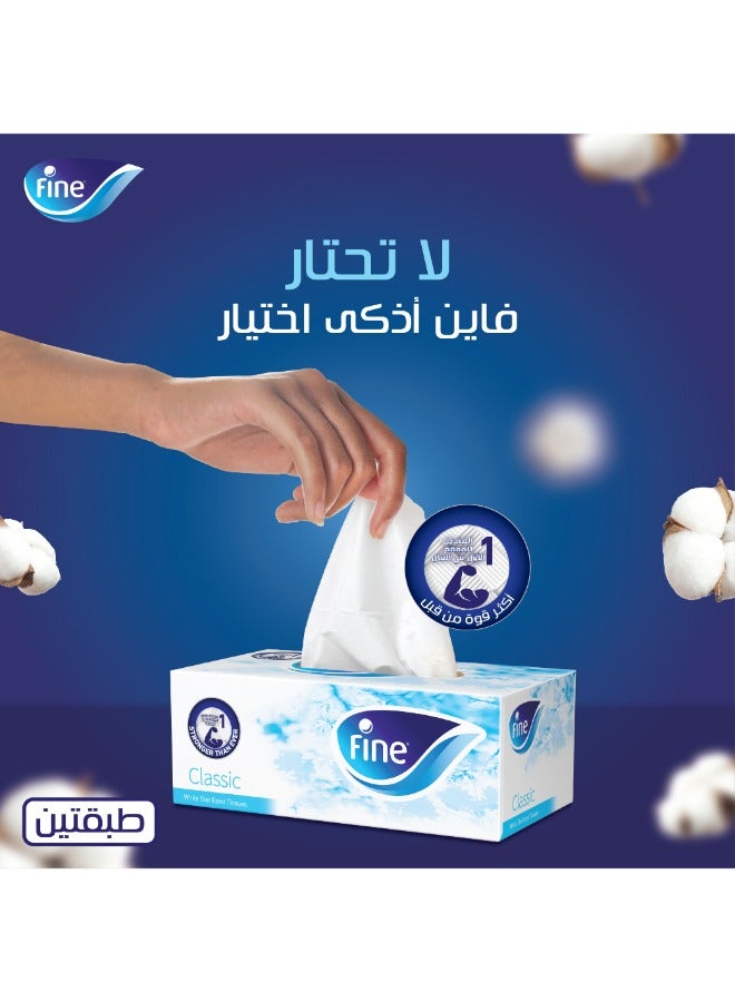 فاين منديل وجه كلاسيكي معقم طبقتين، ٨٠ منديل عبوة من 6 قطع - Image 2