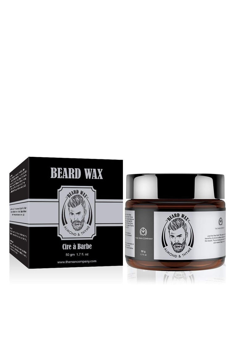 The Man Company - The Man Company Beard Wax Softener Beard Styling For Men with Almond and Thyme Oil For Growing Beard Faster Softer and Smoother Beard - 50gm - Image 1