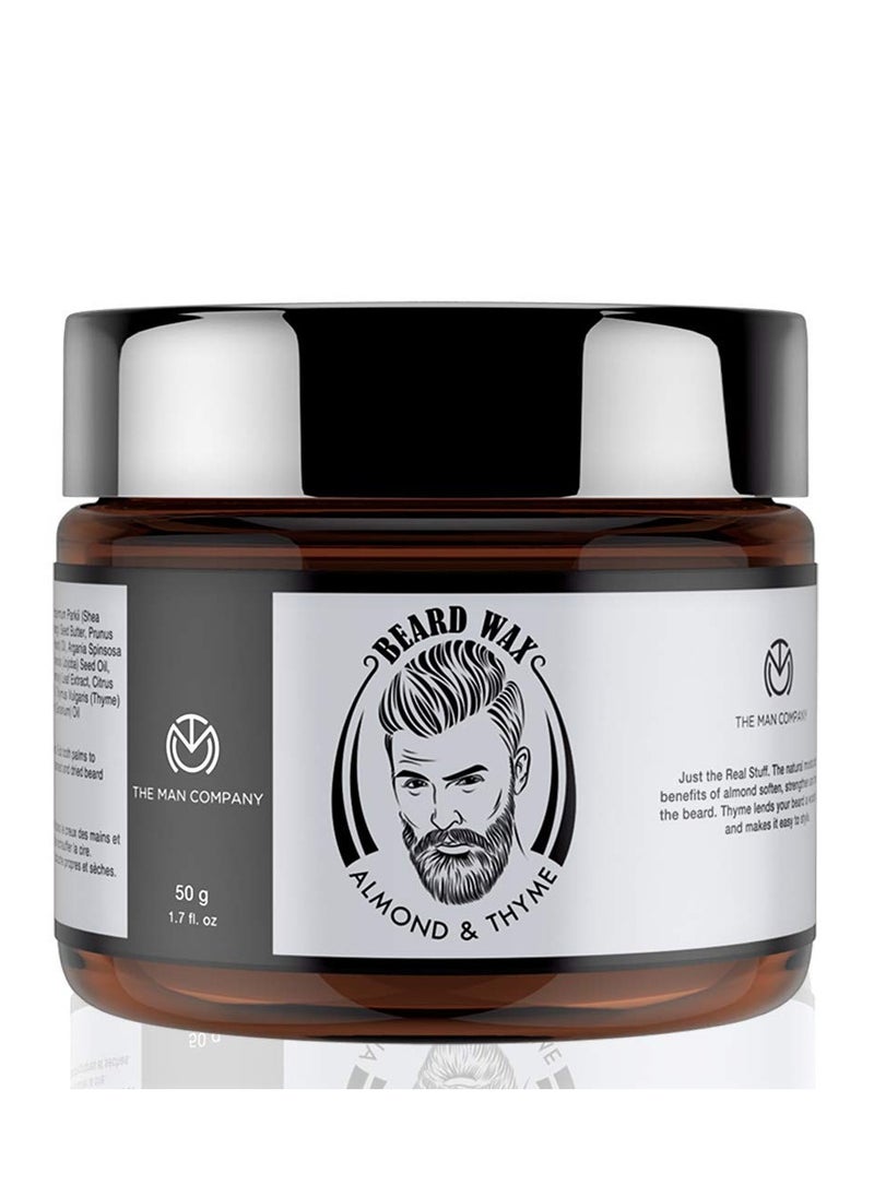 The Man Company - The Man Company Beard Wax Softener Beard Styling For Men with Almond and Thyme Oil For Growing Beard Faster Softer and Smoother Beard - 50gm - Image 1