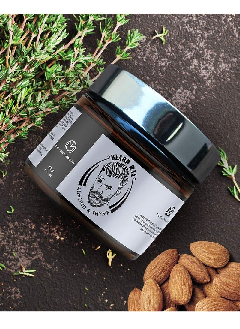 The Man Company - The Man Company Beard Wax Softener Beard Styling For Men with Almond and Thyme Oil For Growing Beard Faster Softer and Smoother Beard - 50gm - Image 1