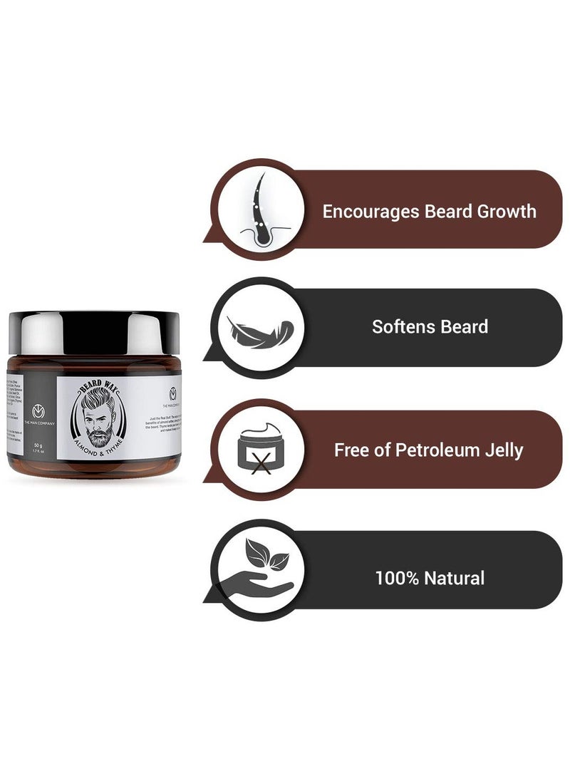 The Man Company Beard Wax Softener Beard Styling For Men with Almond and Thyme Oil For Growing Beard Faster Softer and Smoother Beard - 50gm - pzsku/ZB7655FB60BC8562DE0B8Z/45/_/1710757539/7b2a25d0-e1a1-4272-980c-ac14658648d0