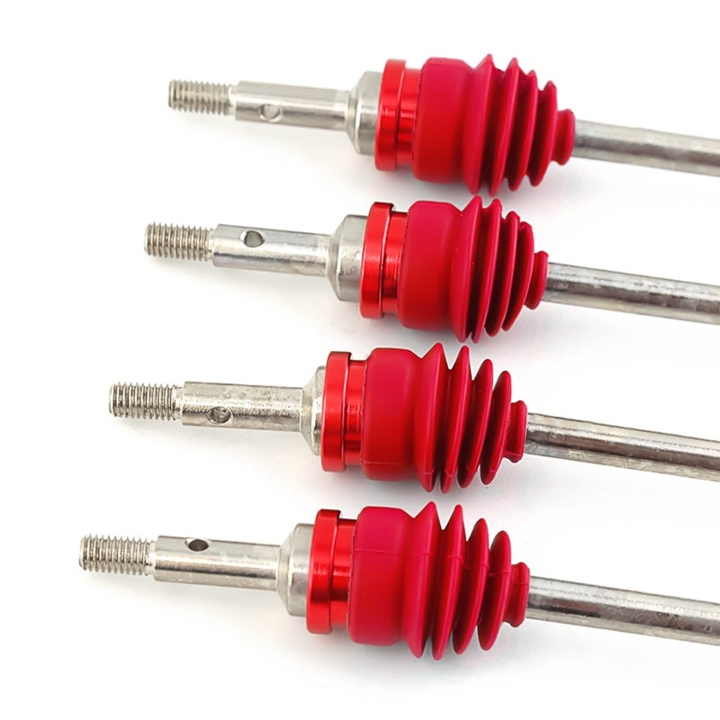 Steel Drive Shaft 4PCS Red Durable Upgrade - Front Rear Driveshaft Replacement for Traxxas E-Revo E-Maxx T-Maxx Revo 1/10 Remote Control Cars - Image 4