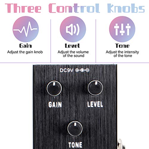 Horse Guitar Pedal, Horse Electric Ultimate Overdrive Guitar Effects Pedals Mini Single Type DC 9V True Bypass (Black) - Image 4