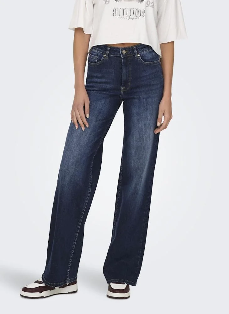 Only Casual High Waisted Wide Leg Jeans
