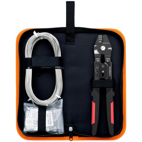Sanuke Wire Rope Crimping Tool for 3/64 5/64 1/16 Wire Rope with 3 Sizes Stainless Steel Cable, 150pcs Crimping Loop Sleeves, 10pcs Thimbles and A Portable Bag - Image 3