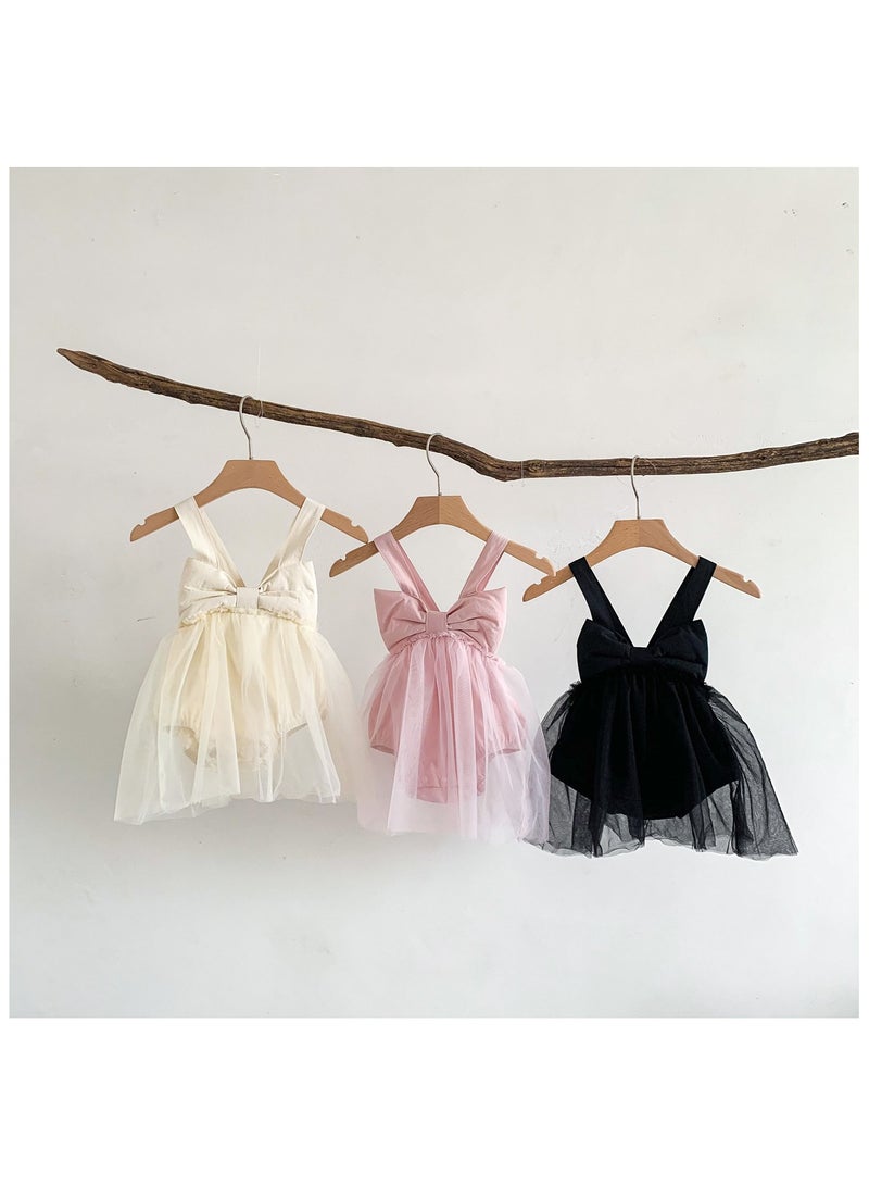 فستان بناتي رضع بتفصيل تول وكشكش – ملابس اطفال مواليد، هدايا مواليد، طقم أميرة ناعم – وردي، مقاس 66سم (0-3 أشهر) - Image 5