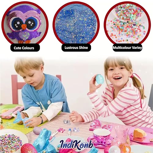 INDIKONB Pastel Pearl Sequins Round Shape Combo Set for Crafts, Multicolour - Image 3