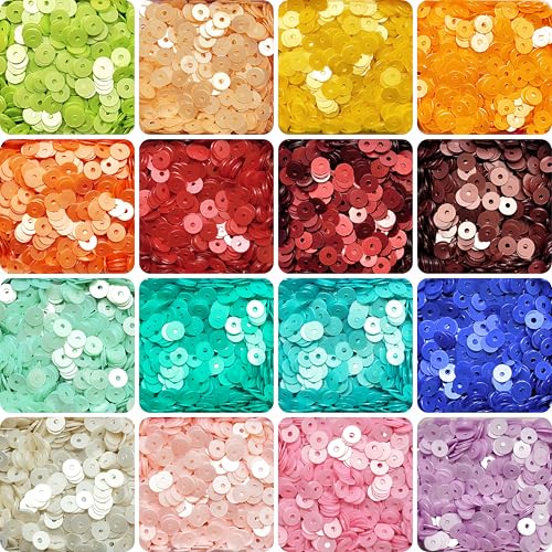 INDIKONB Pastel Pearl Sequins Round Shape Combo Set for Crafts, Multicolour - Image 1