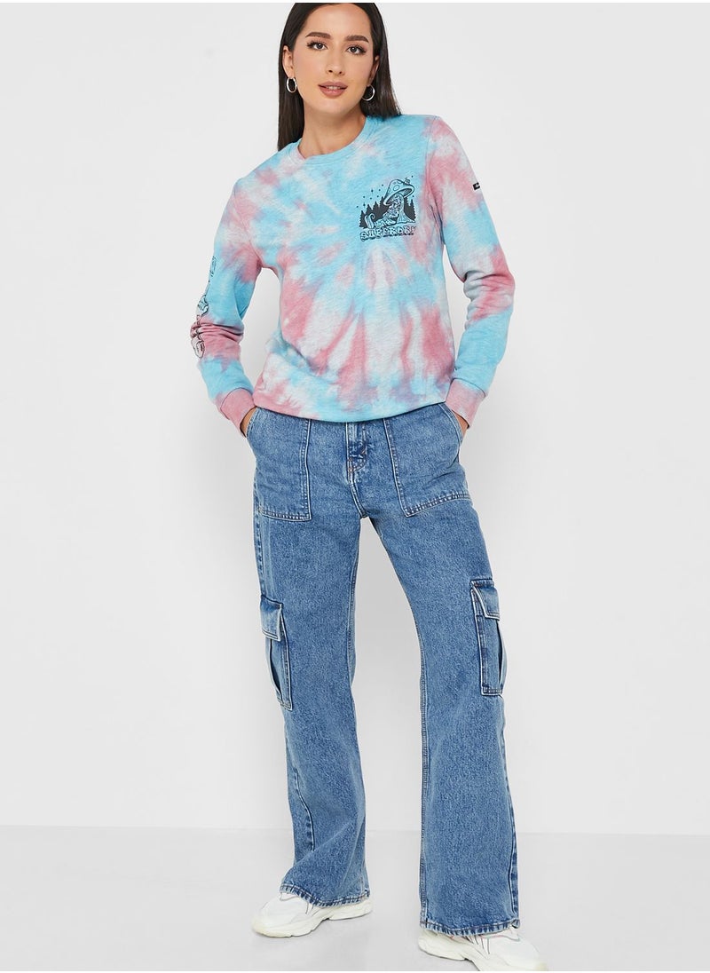 Superdry - Tie Dye Logo  Sweatshirt - Image 1