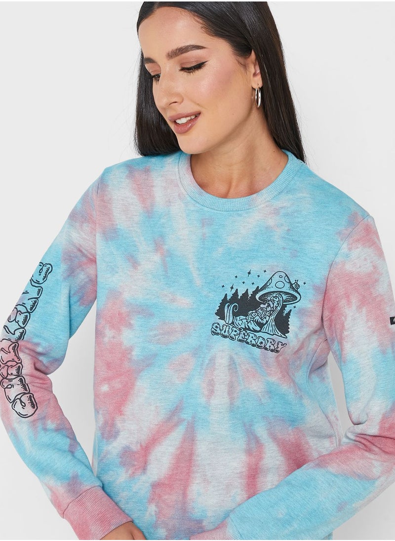 Superdry - Tie Dye Logo  Sweatshirt - Image 1