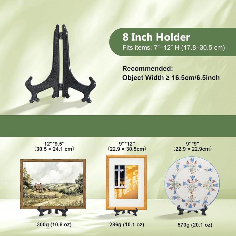 Tincogo حامل عرض لوحات بلاستيكية أسود - أسود - 8 بوصات (6 عبوات) - Image 3